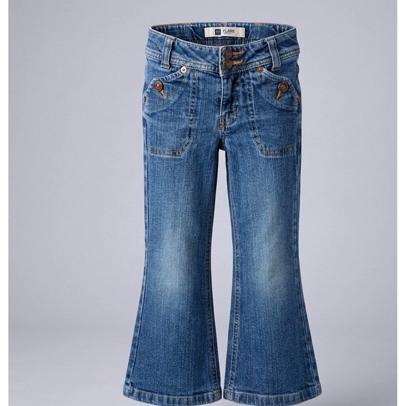 GAP Other - Vtg Gap Kids Y2K Flare Jeans Size 4 Adjustable Waist Stretch 2005 Retro Denim